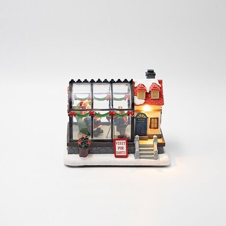 ΧΡΙΣΤΟΥΓΕΝΝΙΑΤΙΚΗ ΠΑΡΑΣΤΑΣΗ ΣΕ ΘΕΡΜΟΚΗΠΙΟ, ΦΩΤΙΖΟΜΕΝΟ, ΜΠΑΤΑΡΙΑΣ, 15x11x12cm