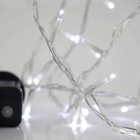 ΣΕΙΡΑ, 240 LED 3mm, 31V ΜΕΤΑΣΧΗΜΑΤΙΣΤΗ, 8 ΠΡΟΓΡΑΜΜΑΤΑ, ΔΙΑΦΑΝΟ PVC ΚΑΛΩΔΙΟ, ΛΕΥΚΟ LED ΑΝΑ 5cm, ΠΡΟΕΚΤΑΣΗ ΠΑΡΟΧΗΣ 3m, ΙΡ44