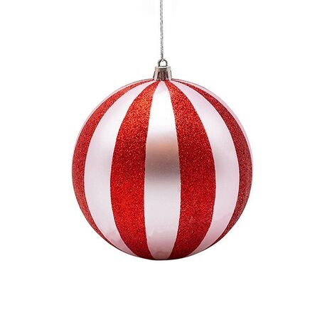 ΠΛΑΣΤΙΚΗ ΜΠΑΛΑ, ΡΟΖ ΜΕ ΚΟΚΚΙΝΟ GLITTER, ΣΕΤ 2ΤΜΧ, 12cm