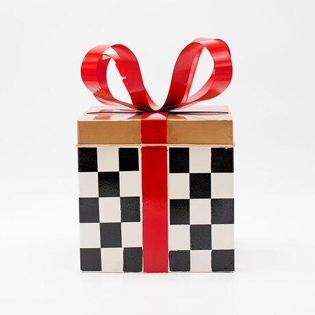 ΜΕΤΑΛΛΙΚΟ ΔΩΡΑΚΙ, ΜΑΥΡΟ ΚΑΡΟ ΜΕ ΚΟΚΚΙΝΟ, 25.5cm