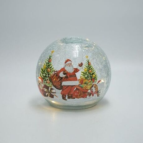 ΕΠΙΤΡΑΠΕΖΙΑ ΦΩΤΙΖΟΜΕΝΗ ΓΥΑΛΙΝΗ ΜΠΑΛΑ, ΚΡΑΚΕΛΕ, ΜΕ ΑΓΙΟ ΒΑΣΙΛΗ, ΜΠΑΤΑΡΙΑΣ, TIMER, 14cm