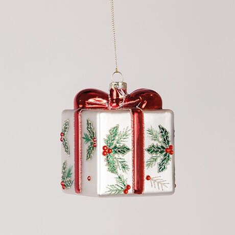 ΓΥΑΛΙΝO ΔΩΡΑΚΙ, ΜΕ ΚΟΚΚΙΝΗ ΚΟΡΔΕΛΑ ΚΑΙ ΓΚΙ, 7.2x8.5cm